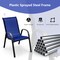 Costway Set of 4 Patio Dining Chairs Stackable Armrest Space Saving Garden Black/Borwn/Grey/Navy